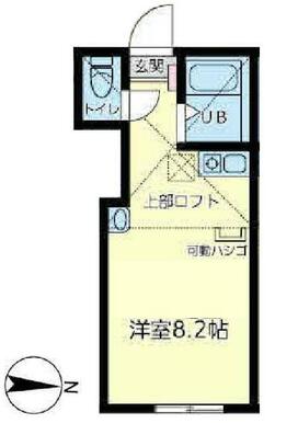 ２０３　洋室８．２帖＋ロフト８．２６㎡