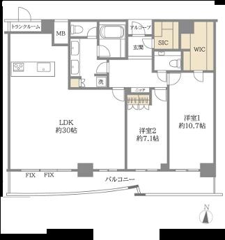 大阪ひびきの街ザ・サンクタスタワー 53階 2LDK 大阪市西区の売