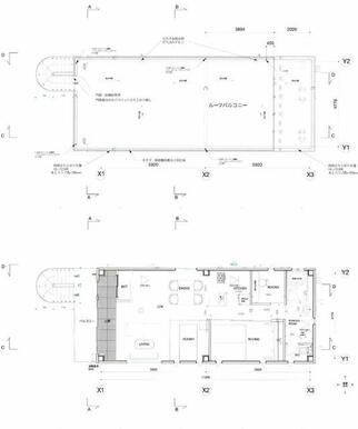 ４階と４階専用の屋上の平面図