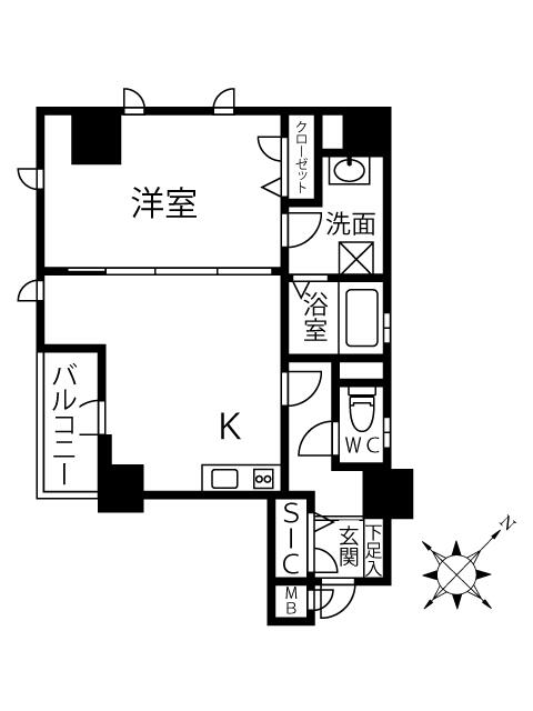 物件画像 福岡市博多区 大博町 (呉服町駅) 4階 1DK