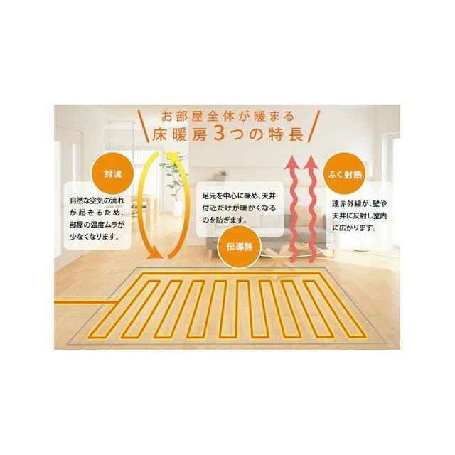 床暖房 『対流・伝導熱・ふく射熱』3つの特徴でリビング全体が温まる、床暖房が標準装備！