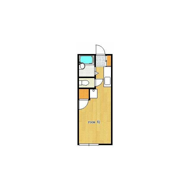 6帖のシンプルな1Rです。