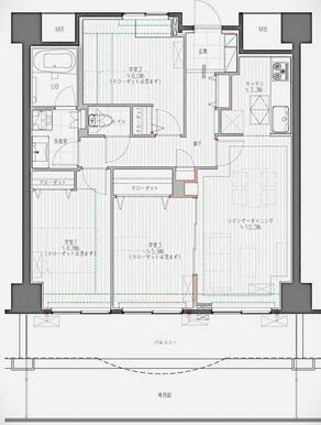 ワイドスパン８５００ｍｍテラス１４．７４㎡専用庭２３㎡リビング天井高２７００ｍｍ