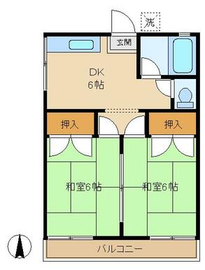 南向き！使い勝手の良い振分タイプの間取り♪