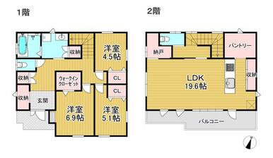 ２階リビング、南西角地で日当り良好です♪