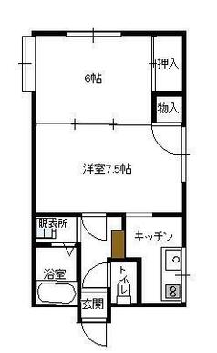 ６帖のお部屋は洋室