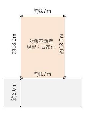 南西向き、間口約８．７ｍの整形地です！
