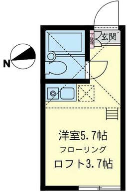 １０７　洋室約６帖＋ロフト約４帖