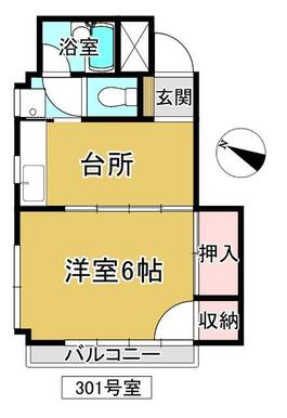 ３０１号室は２０３号室の反転タイプです