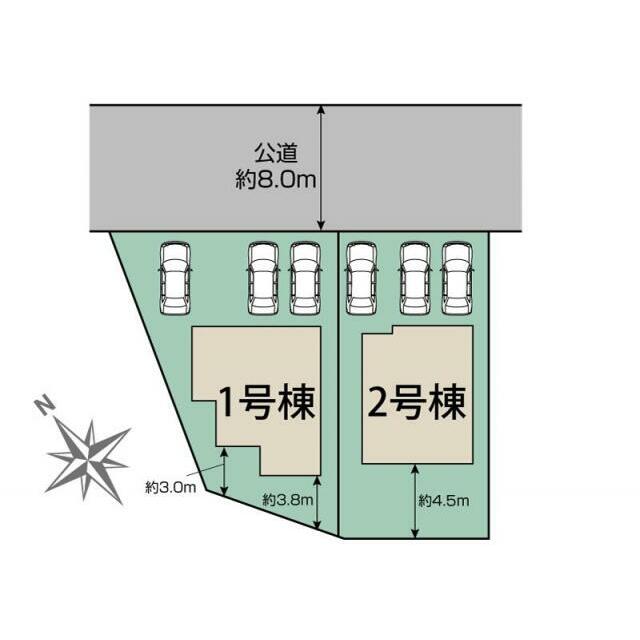札幌市北区新琴似8条11丁目2棟 区画図