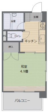 １ＤＫ　パターン１　角部屋　和室