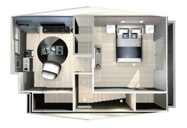 【３階／イメージパース】　３階建のお家は高さを活かした「眺望」が魅力！　※家具は物件価格に含れません