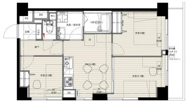 ３ＤＫプラン　　工事費７２０万円（合計１２２０万円）