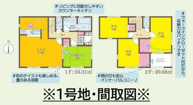 ※１号地・間取図です。◆３６８０万円◆