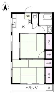 約３５．１９㎡の２Ｋのお部屋