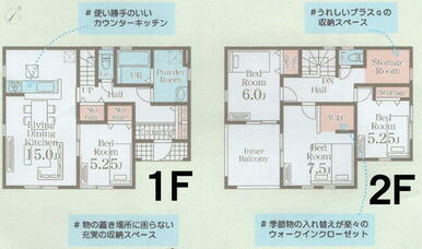 １階、２階、間取り図