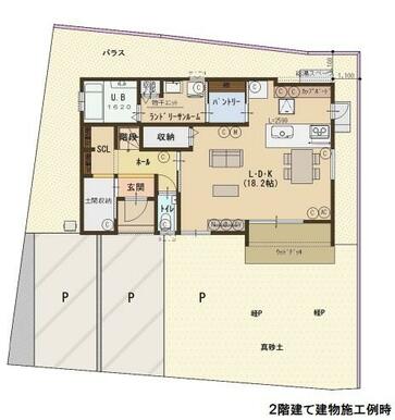 当社プラン２階建て建物プラン配置例