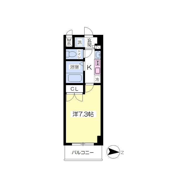 22.4平米　洋室7.3帖の１Kです！