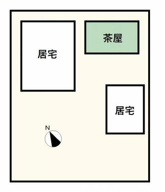 居宅×２、茶屋１棟が敷地内にあります