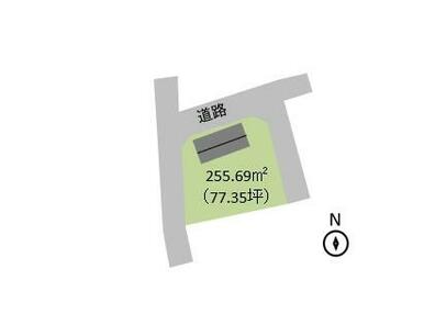 土地面積：２５５．６９平米（７７．３５坪）