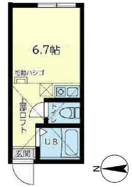 １０２　洋室６．７帖＋ロフト７．１２㎡