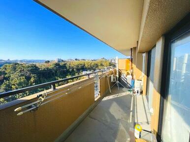 13.69㎡のバルコニーで洗濯物も気にせず干せます♪