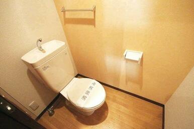 ≪トイレ≫独立してます！アクセントクロス、タオル掛け。