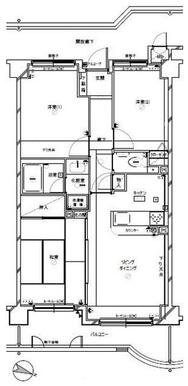 北東向きの住戸です！　ＬＤＫ横和室の扉を開けると広いリビングとしてもご活用いただけます！