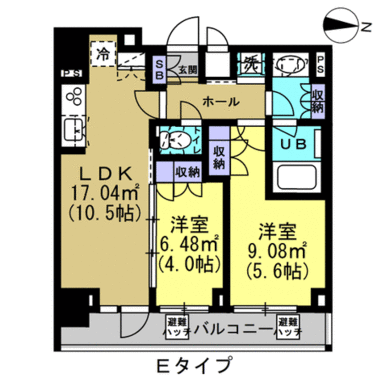 ２ＬＤＫ　　　　　　　　　４６．８９㎡