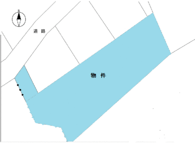 １２２坪の土地　道路との間口は約３．５ｍです