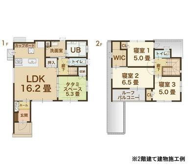 プレミアムプラン　２階建てプラン予定間取り