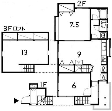 １－２階メゾネット＋ロフト１３条