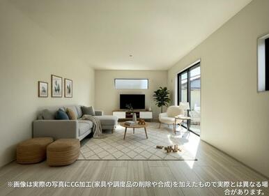 開放感のあるゆとりあるリビング。採光にもこだわった居心地の良い空間です♪