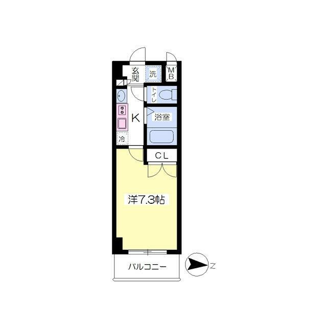【22.4㎡】洋室7.3帖の１Kです！