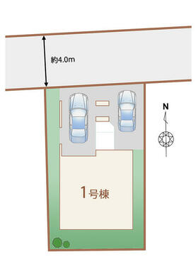 全体区画図になります。並列２台駐車可能です！