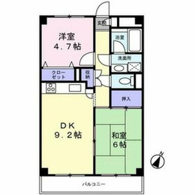 使い勝手の良い２DKタイプのお部屋です。