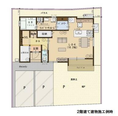 当社プラン２階建て建物プラン配置例