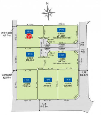福岡市西区今宿上ノ原7区画 区画図
