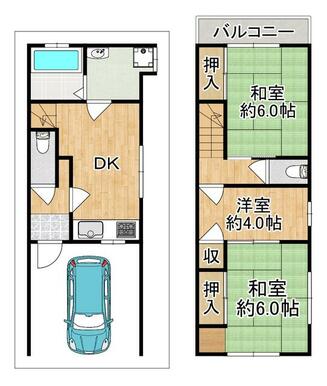 コンパクトサイズの３ＤＫの間取りです♪