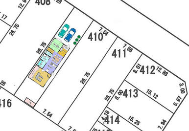 狭小住宅間取イメージ図。縦長の宅地ではありますが５ＬＤＫ以上の住居も充分に建てられます！