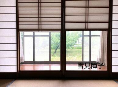 1Fの雪見障子です