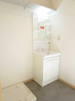 洗面も新品です。忙しい朝にうれしいシャワー付き洗面です。