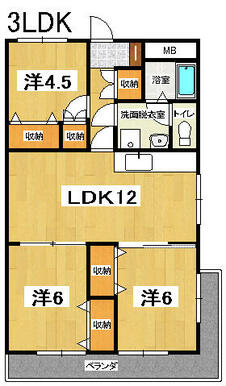 収納も充分にある３ＬＤＫのお部屋です　　　※　当社管理物件です！