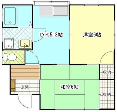 メゾン石川１Ｆ　２ＤＫ　横須賀市追浜本町１丁目