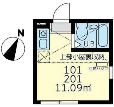 ２０１　洋室６帖＋ロフト４帖