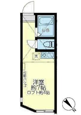 ２０２　洋室約７帖＋ロフト約４帖・ロフト高１．４ｍ