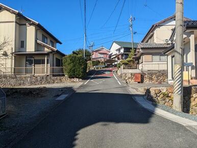 北側前面道路東から西向きに撮影（上り）