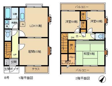 ４ＳＬＤＫタイプの間取り。