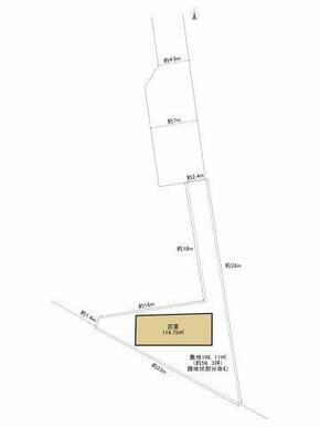 敷地は約196㎡（約59坪）です。古家付き現況渡し（昭和56年築木造）