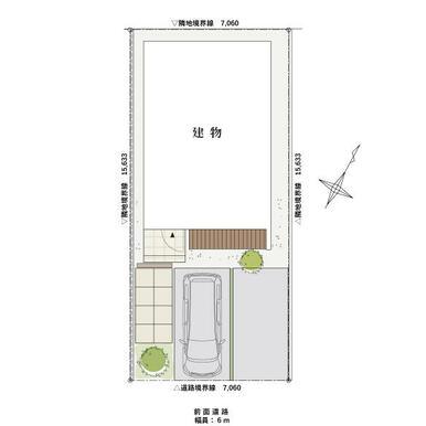 配置図・日差しの心地よさが特長の南向きの建物です。明るい住空間を実現することができます。